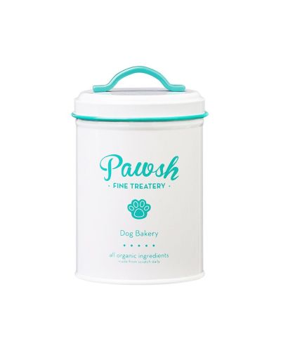 Металлический контейнер для хранения корма Amici Pet Pawsh Treatery, 44 oz., White Mint