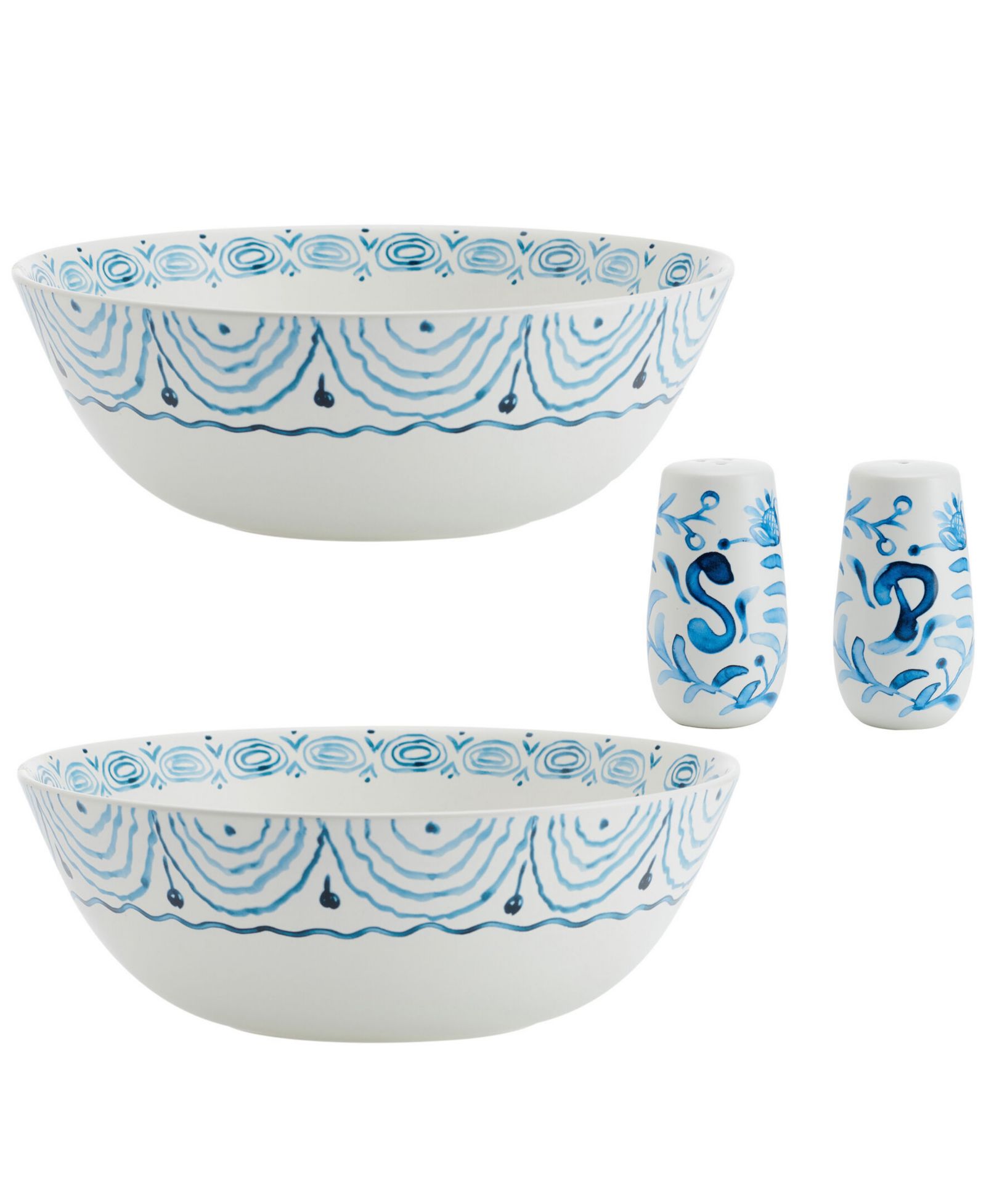 Набор мисок для подачи Fitz and Floyd Sicily Serve Bowls Plus Salt and Pepper Set