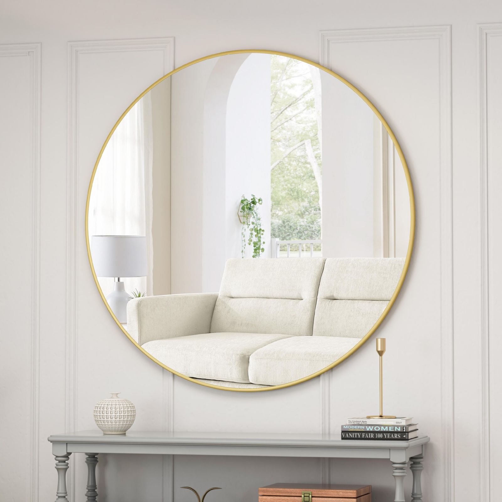 Streamdale 39'' Gold Metal Framed Circular Wall Mirror