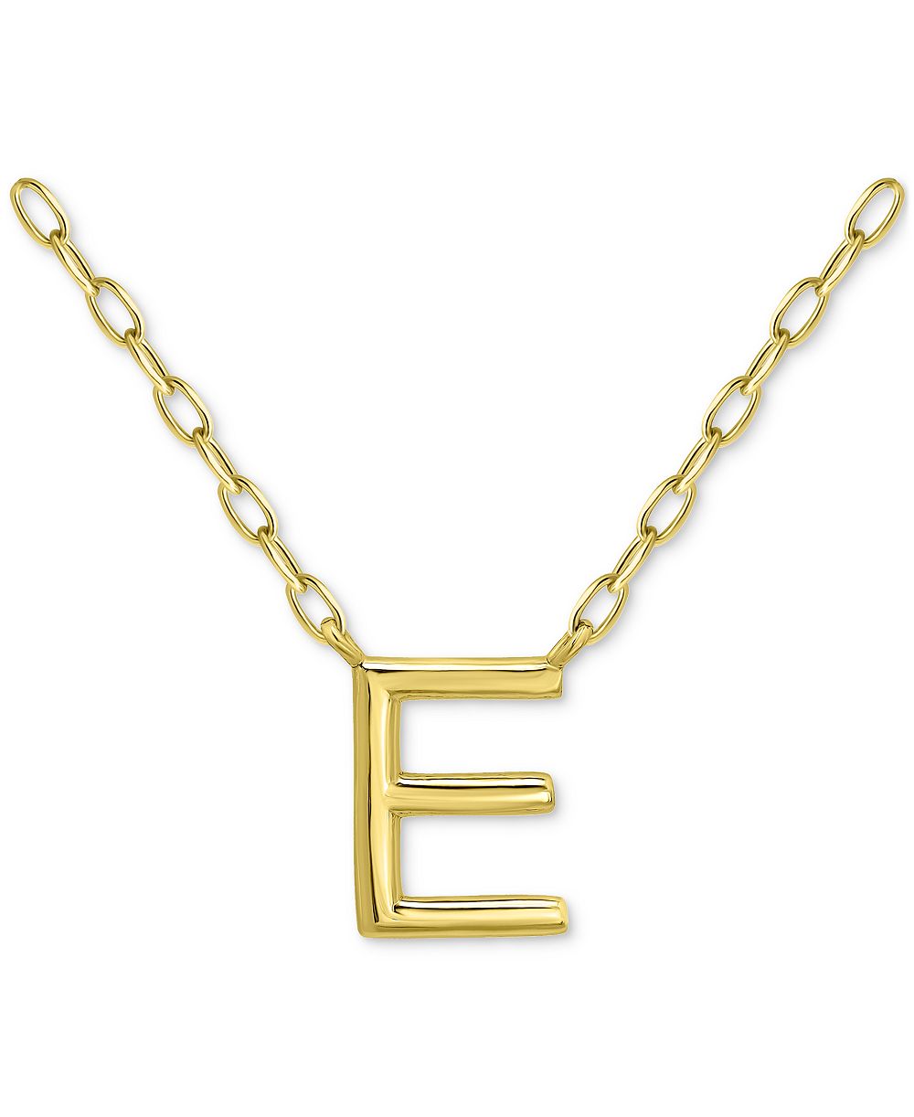 Подвеска Giani Bernini Initial E из стерлингового серебра с напылением 18k Gold, 16" + 2" удлинитель