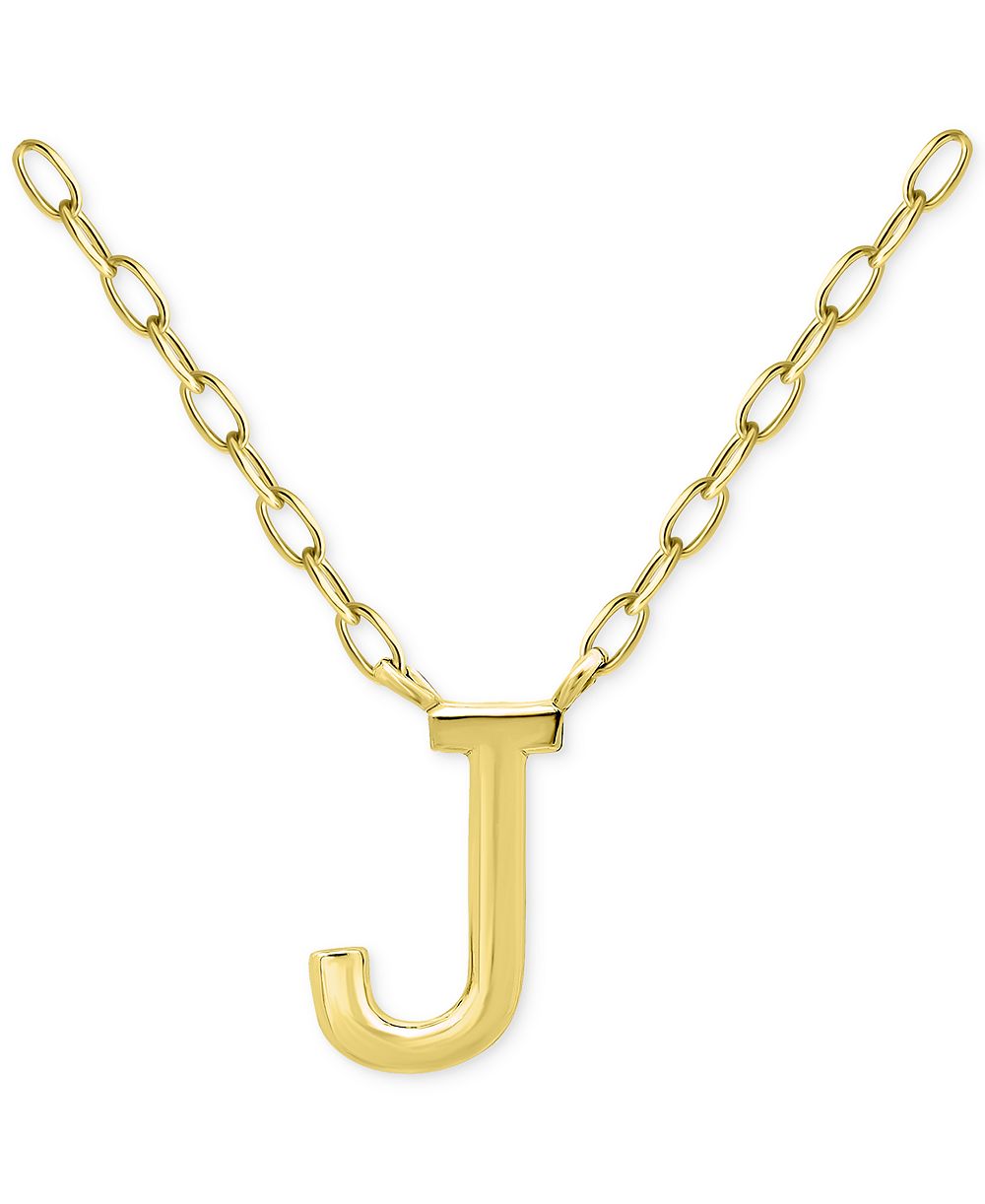 Giani Bernini Initial J Pendant Necklace in 18k Gold-Plated Sterling Silver, 16" + 2" extender, Created for Macy's