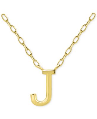 Подвеска Giani Bernini Initial J из стерлингового серебра с напылением 18k Gold, 16" + 2" extender