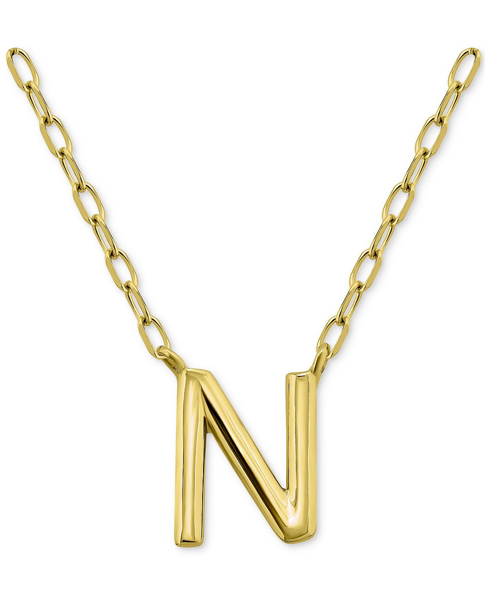 Подвеска Giani Bernini Initial N в 18k Gold-Plated Sterling Silver, 16" + 2" extender