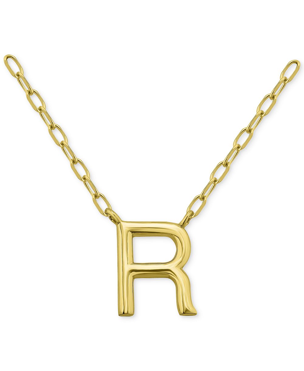 Giani Bernini Initial R Pendant Necklace in 18k Gold-Plated Sterling Silver, 16" + 2" extender, Created for Macy's