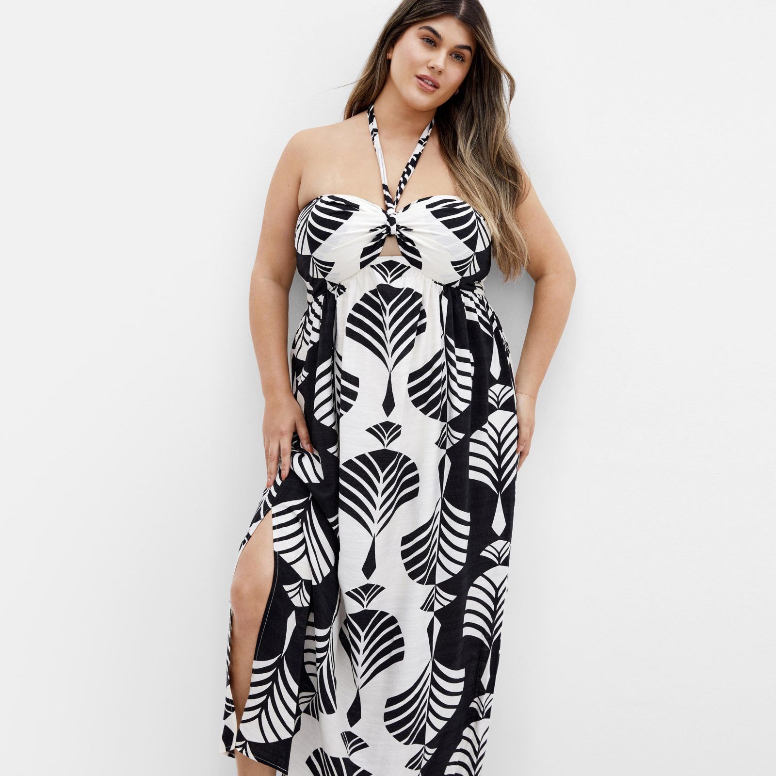 Макси-платье CITY CHIC Plus Size Peta Border Print