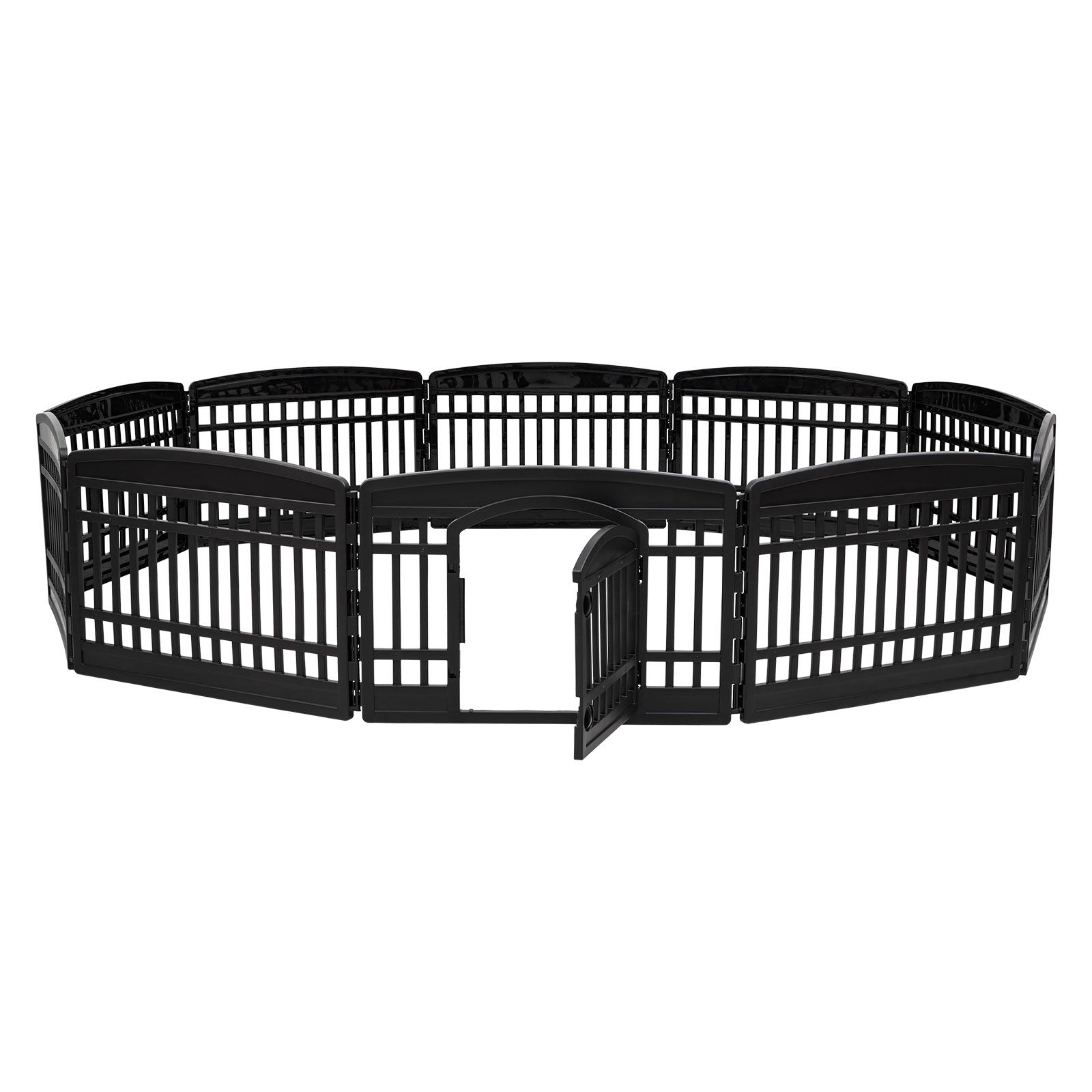 IRIS 24" Exercise 10-Panel Pet Playpen with Door, Small Medium Dogs, Keep Pets Secure, Easy Assembly and Storing