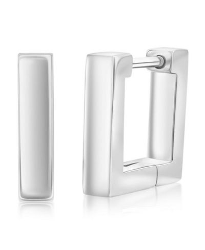 Серьги-кольца Metallo Stainless Steel, Gold Plated or Black Pated 12mm Square Huggie