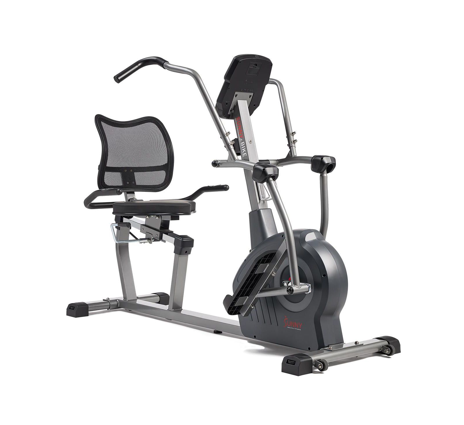 Sunny Health & Fitness Elite Recumbent Cross Trainer and Elliptical Machine with 12-Level Magnetic Resistance and Exclusive SunnyFit App