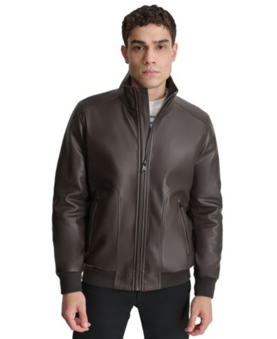 Мужская бомбер-куртка DKNY Smooth Faux-Leather