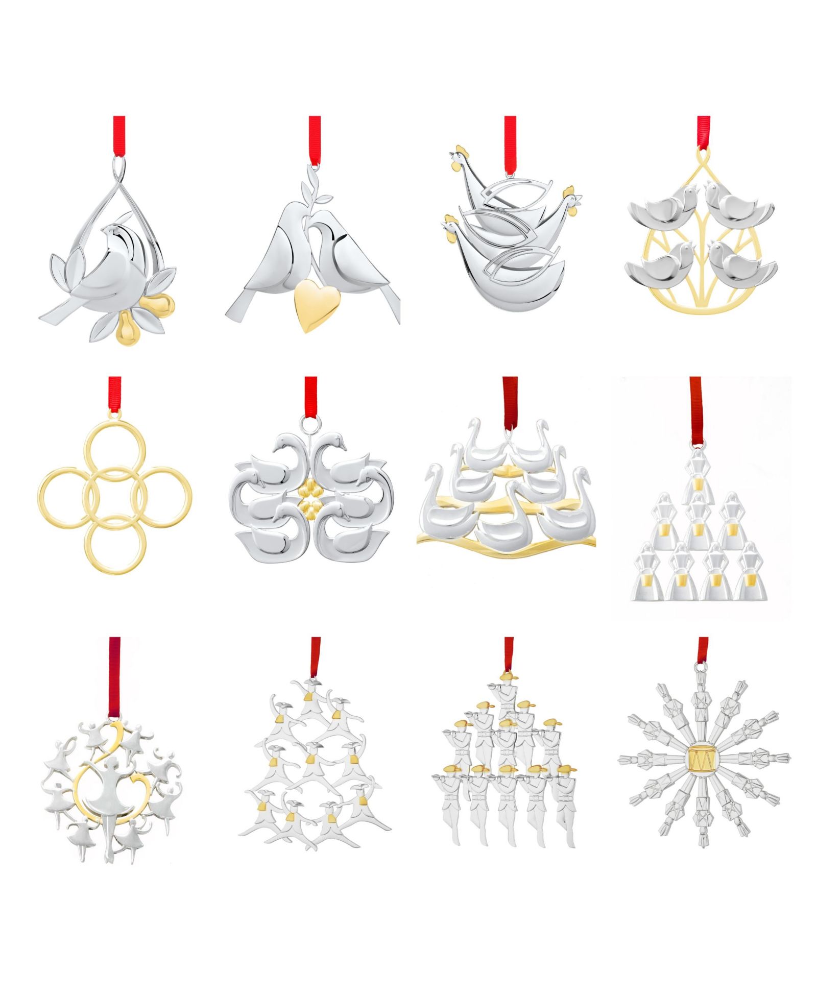 Набор украшений Nambé 12 Days of Christmas Ornaments Set