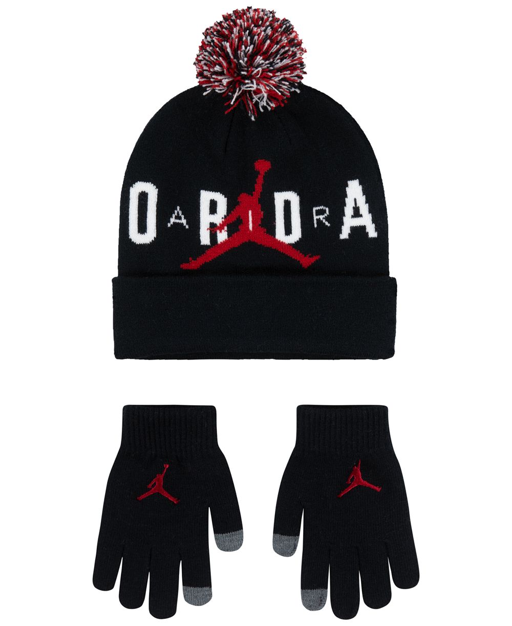 Jordan Big Kids  2-Piece Pom Beanie and Gloves Set
