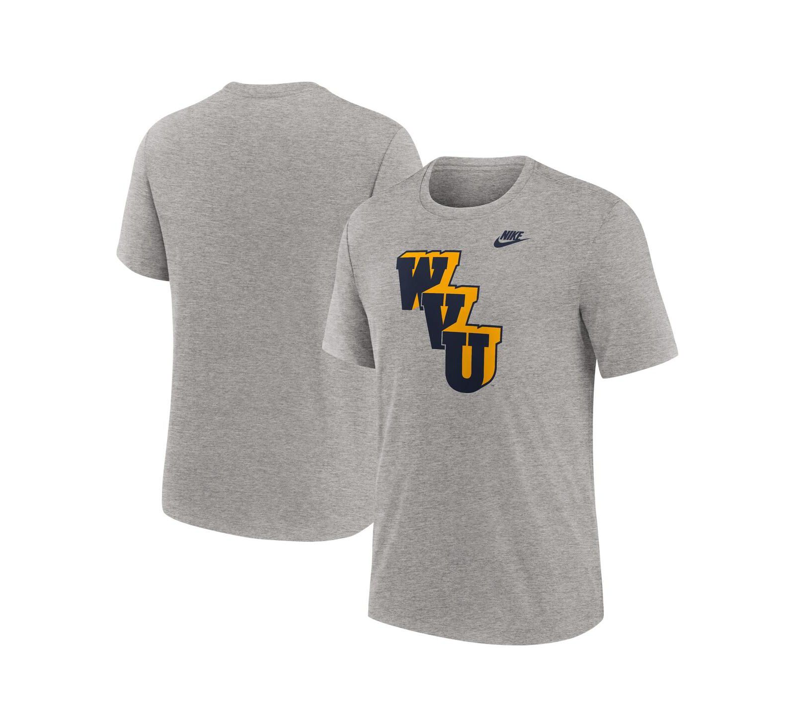 Nike Men's Heather Gray West Virginia Mountaineers Blitz Evergreen Legacy Primary Tri-Blend T-Shirt