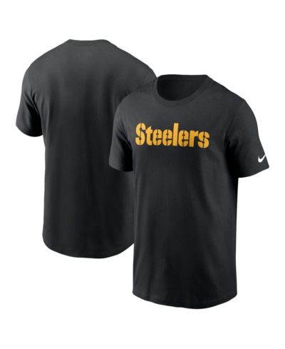 Nike Мужская черная футболка Pittsburgh Steelers Primetime Wordmark Essential