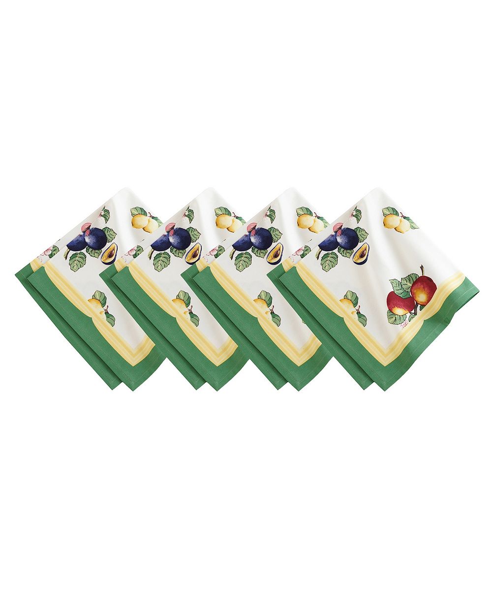 Elrene French Garden Stain and Water Resistant 21"x21" Napkins, Set of 4