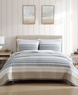 Nautica Dover Stripe двусторонний комплект из 2 стеганых покрывал, Twin