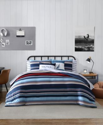 Nautica Colton Stripe 5 Piece Comforter Set, King