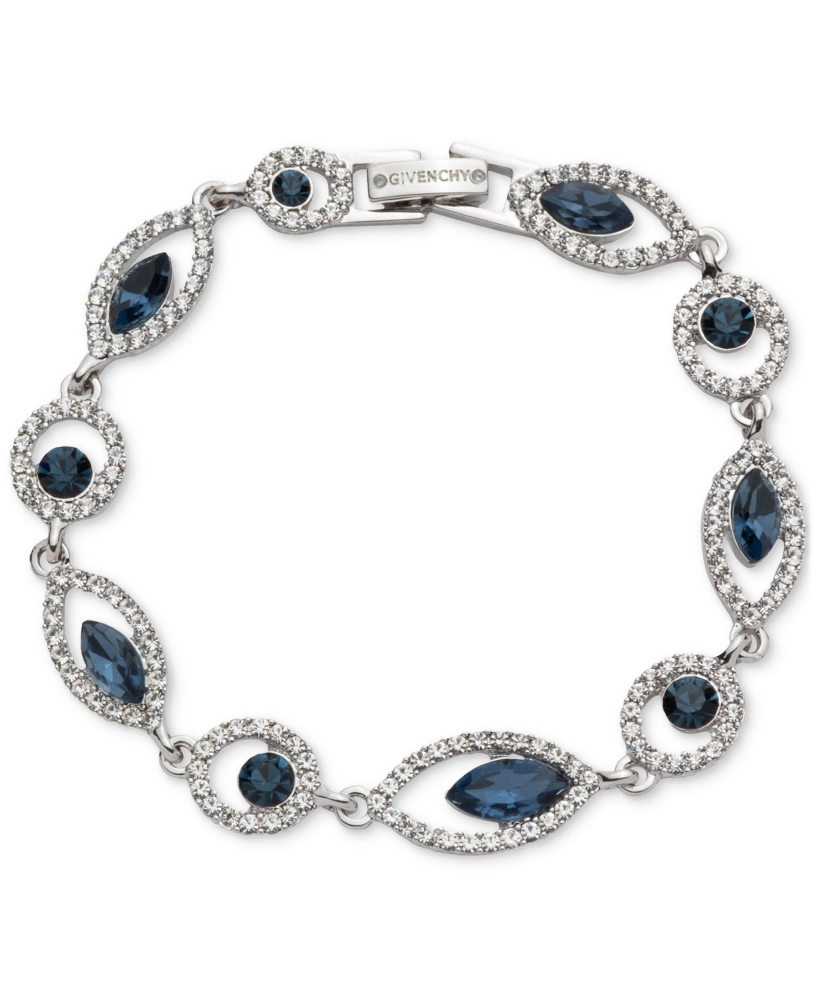 Givenchy Silver-Tone Pavé & Color Crystal Flex Bracelet