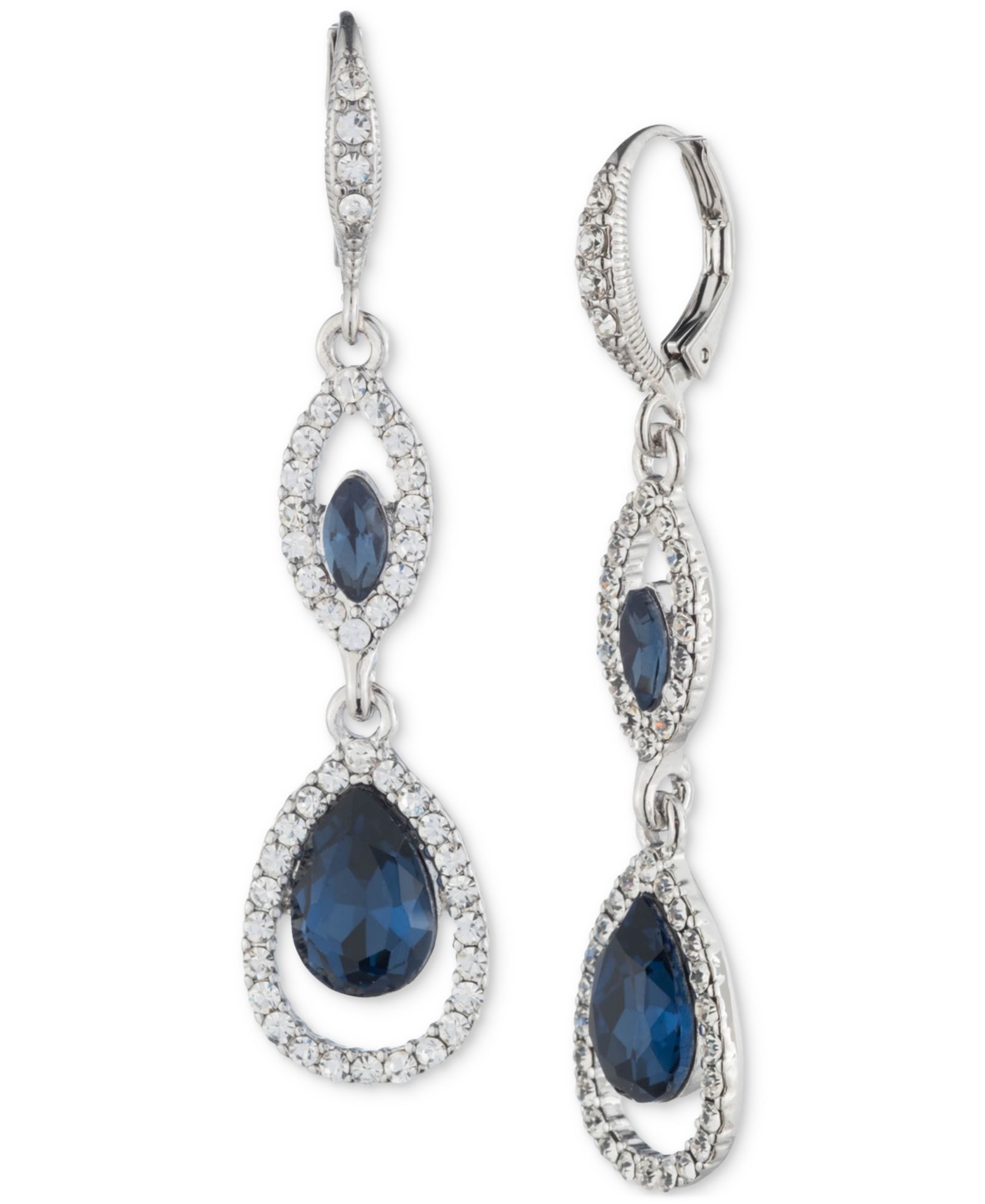 Серьги-подвески Givenchy Pavé & Color Crystal Double Drop