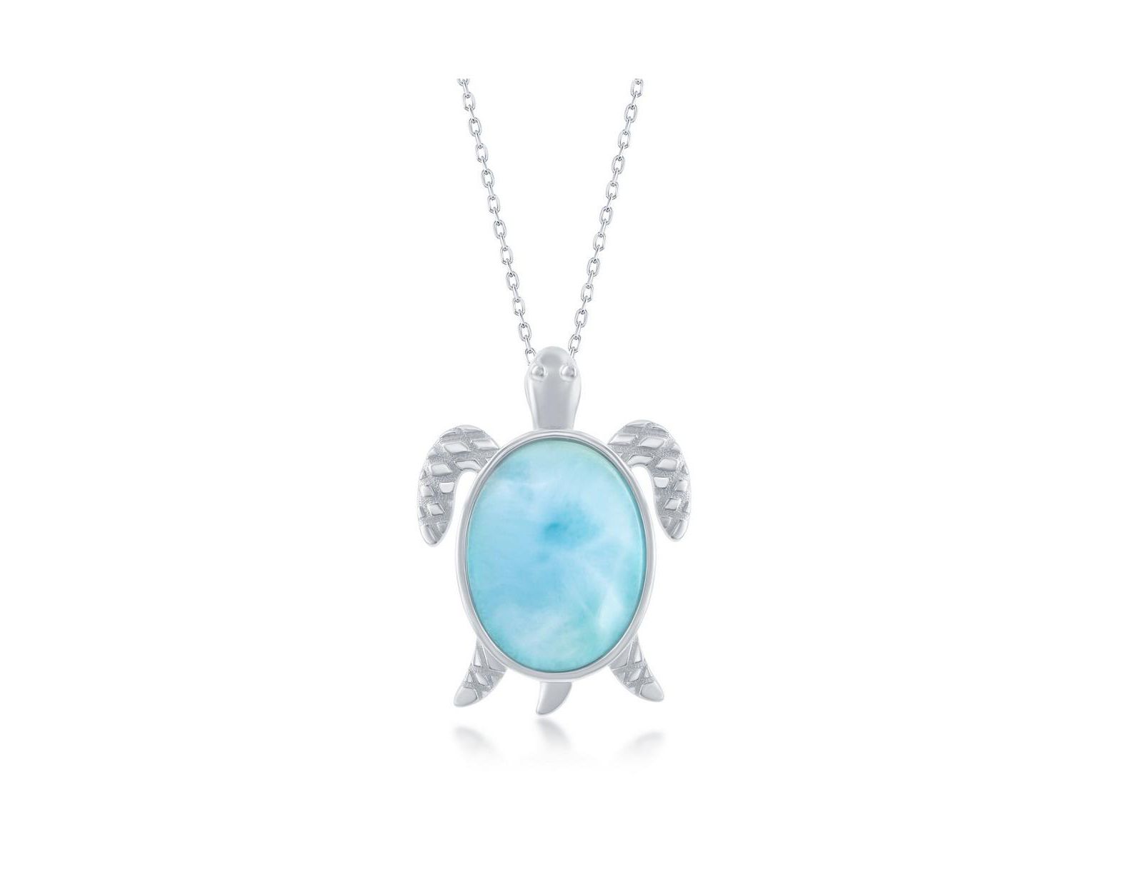 Caribbean Treasures Подвеска-кулон Larimar Sterling Silver Turtle