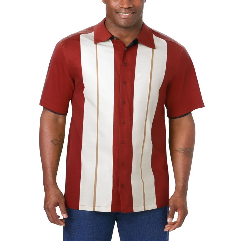 Рубашка KingSize Big & Tall Short-Sleeve Colorblock Rayon