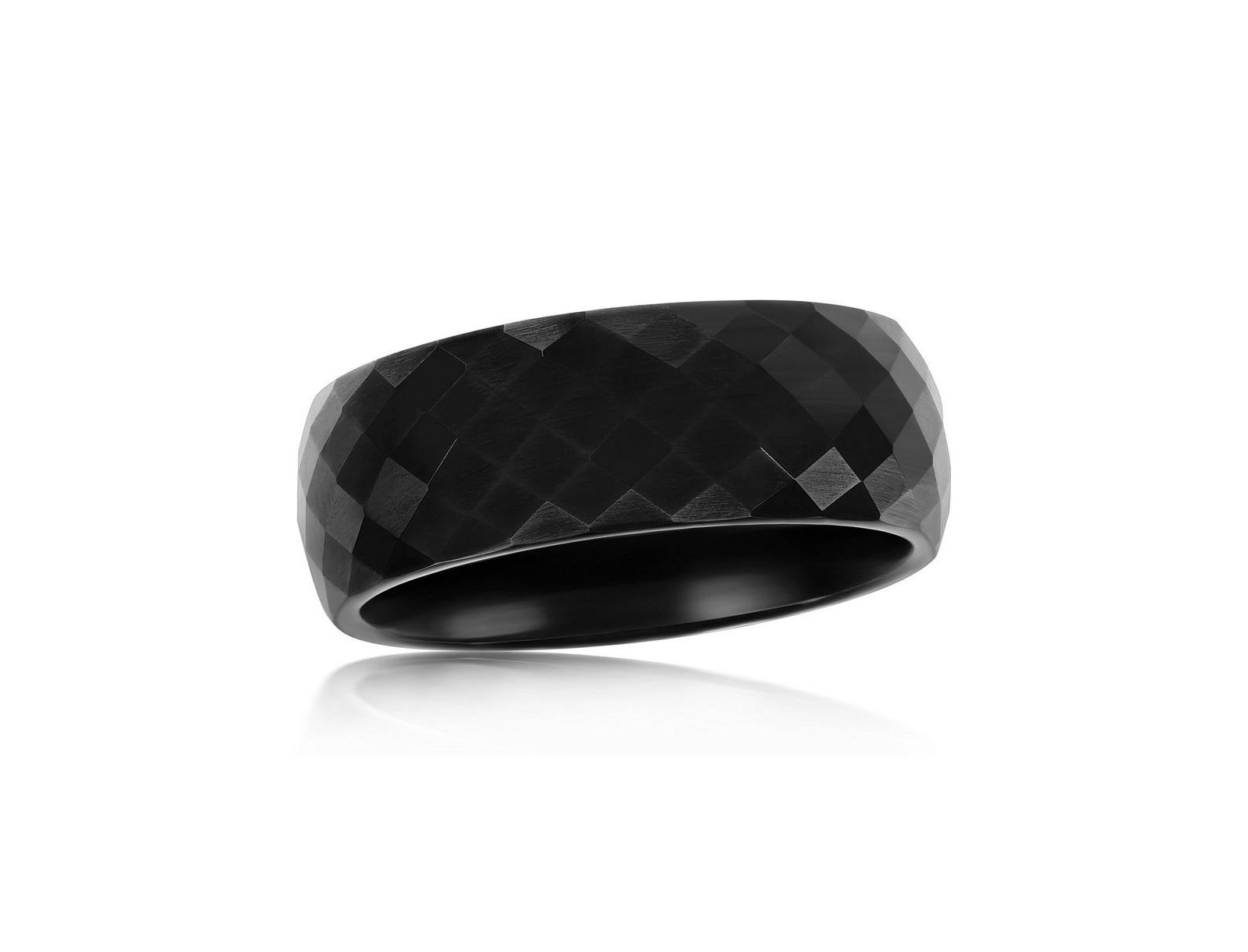 Кольцо Metallo High Polished Diamond-Cut Faceted Tungsten - Black Plated