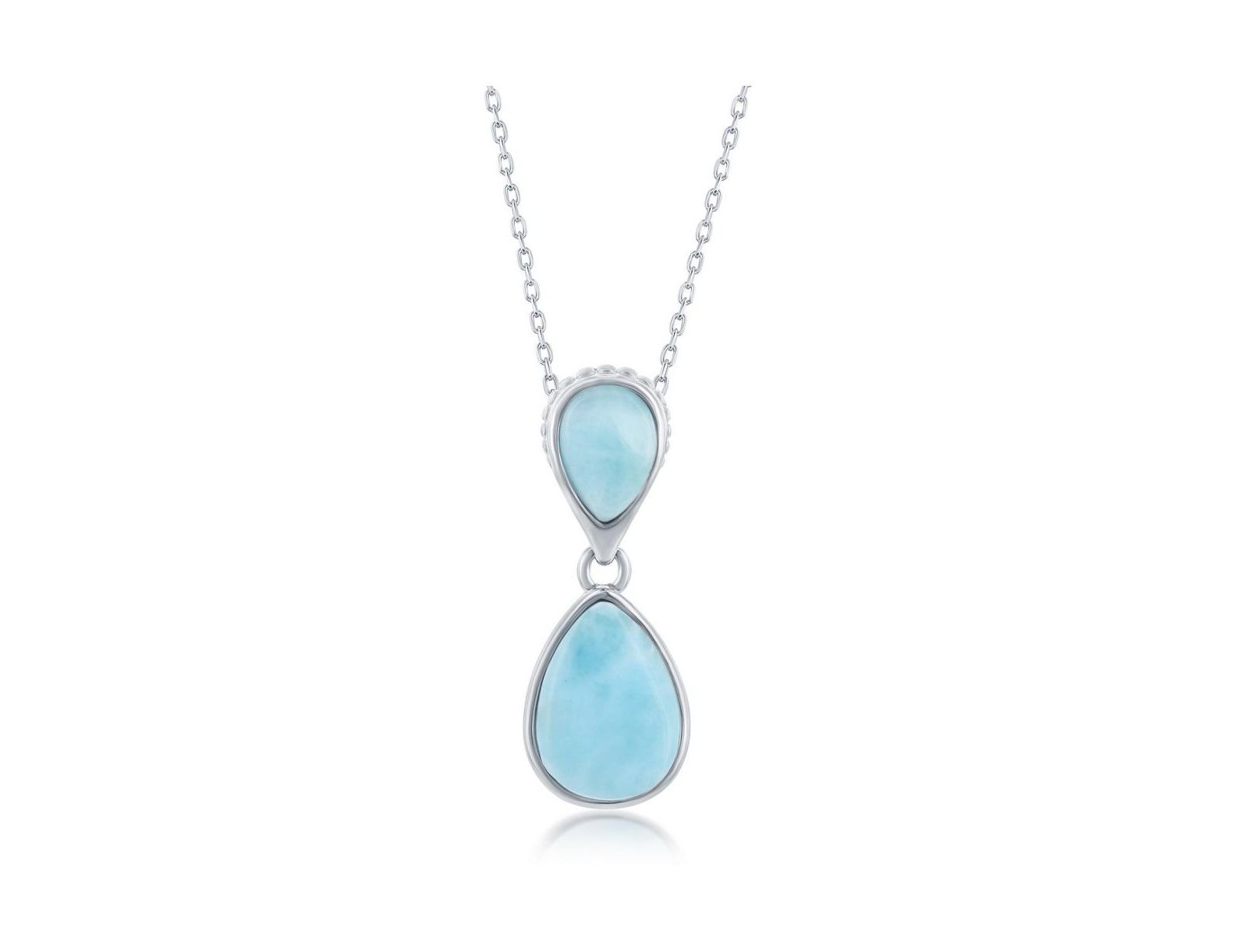 Подвеска Caribbean Treasures Sterling Silver Double Larimar