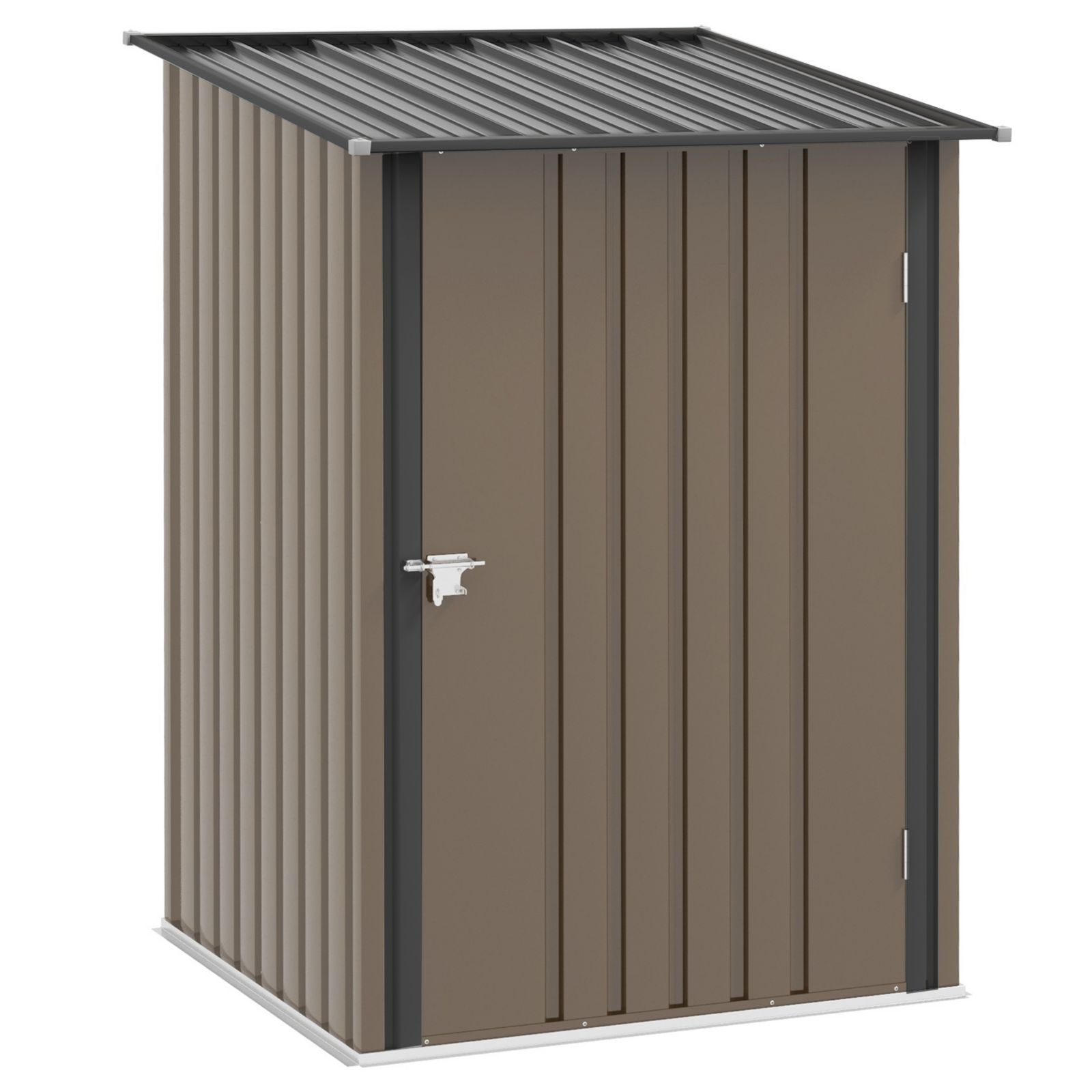 Outsunny 3.3' x 3.4' Metal Outdoor Storage Shed with Lockable Doors