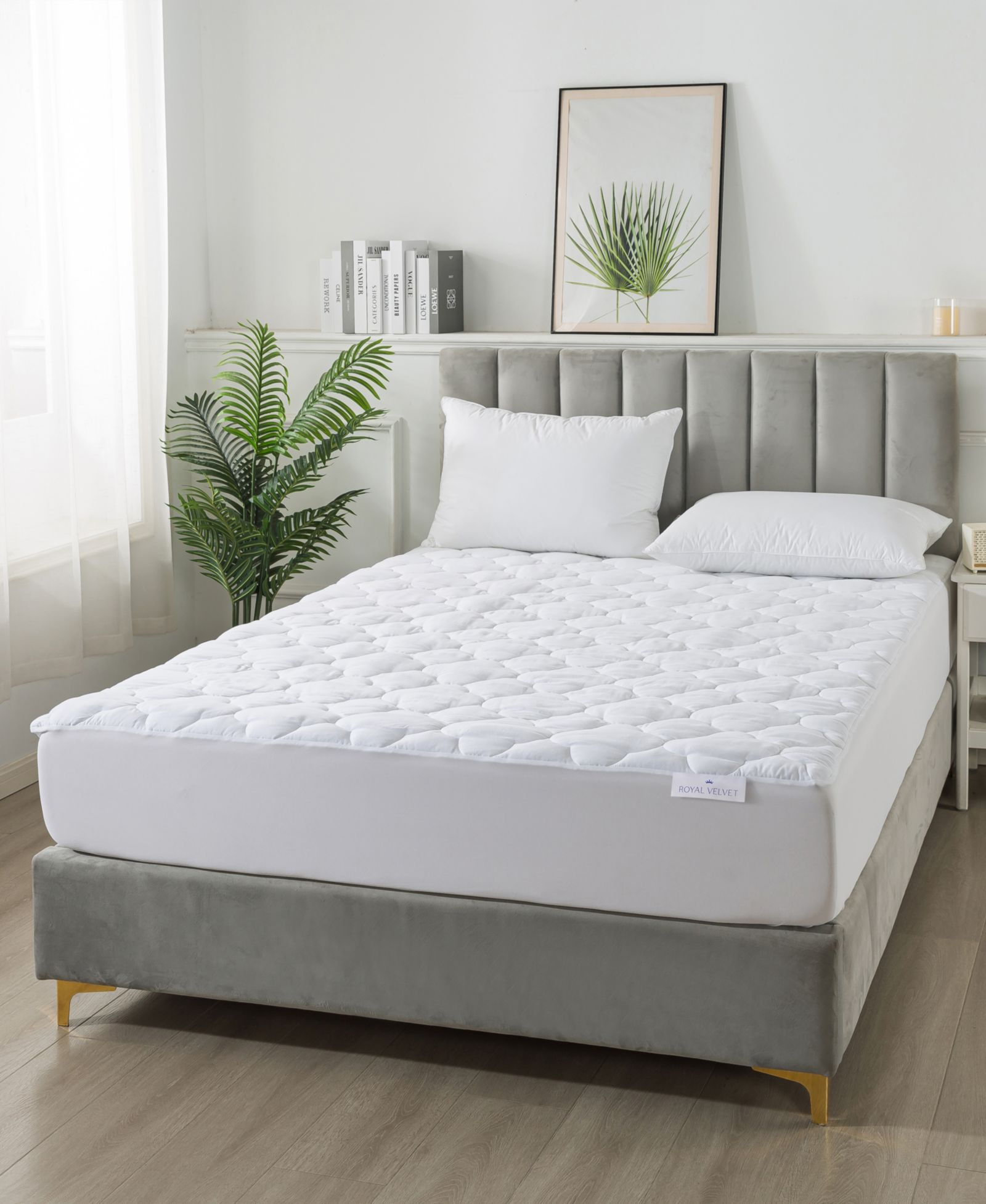 Матрас Royal Velvet 300 нитей на дюйм, хлопок, водонепроницаемый, устойчивый к пятнам, Queen