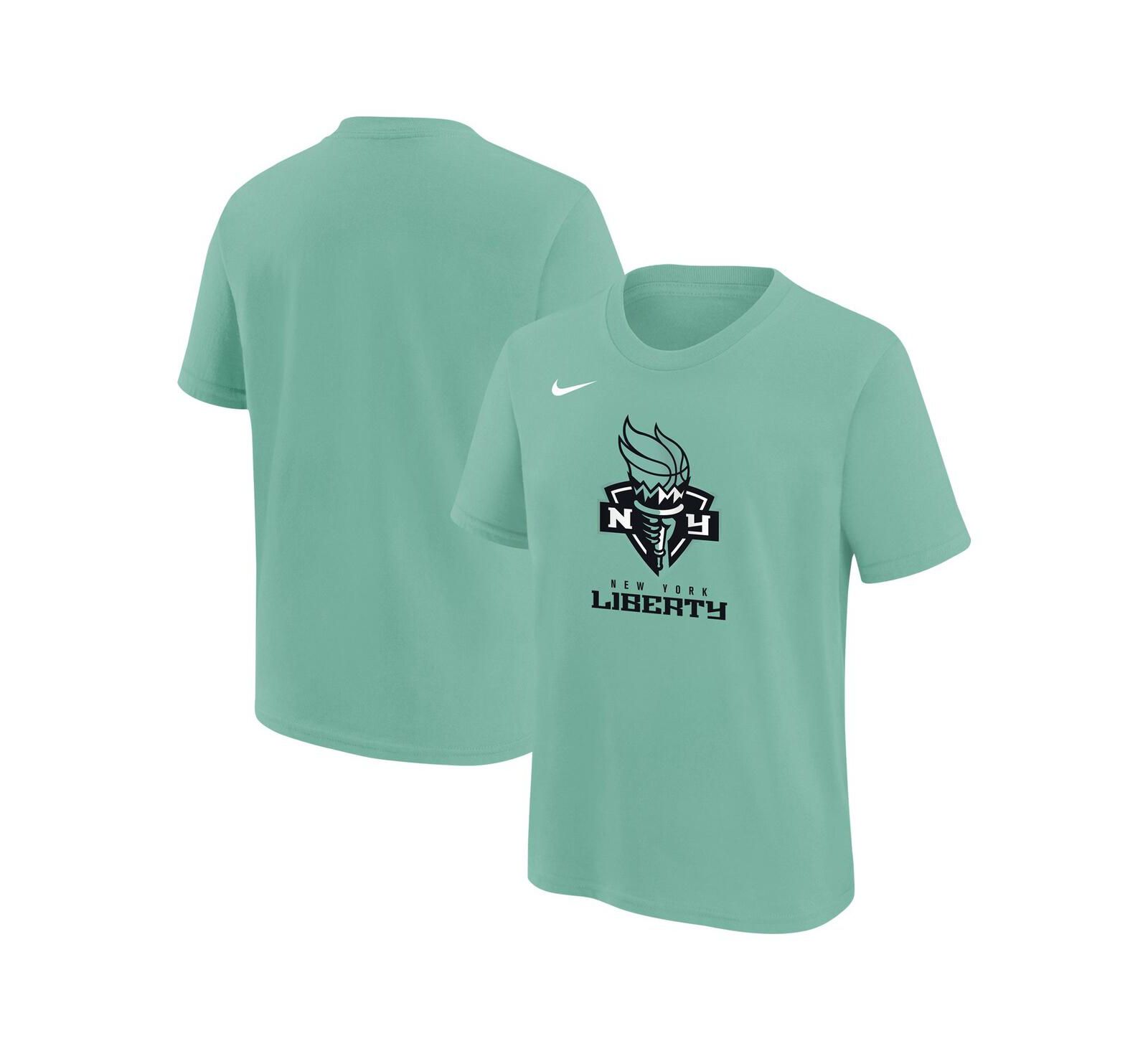 Big Boys and Girls Nike Green New York Liberty Essential Logo T-Shirt