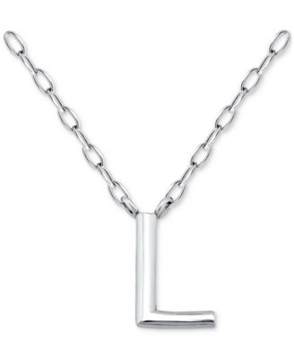 Giani Bernini Initial L Pendant Necklace in Sterling Silver, 16" + 2" extender, Created for Macy's