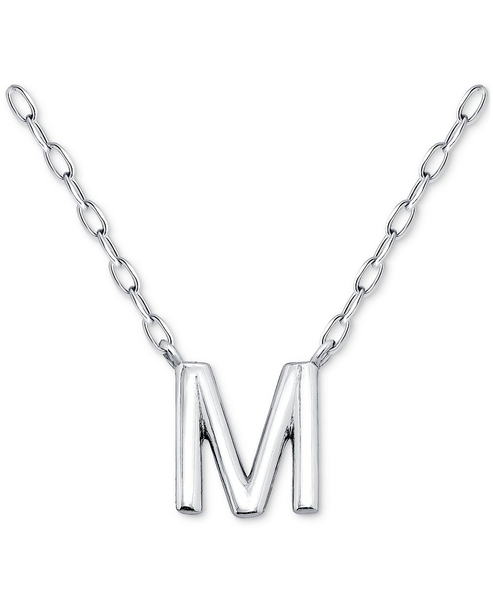 Подвеска-кулон Giani Bernini Initial M из стерлингового серебра, 16" + 2" удлинитель