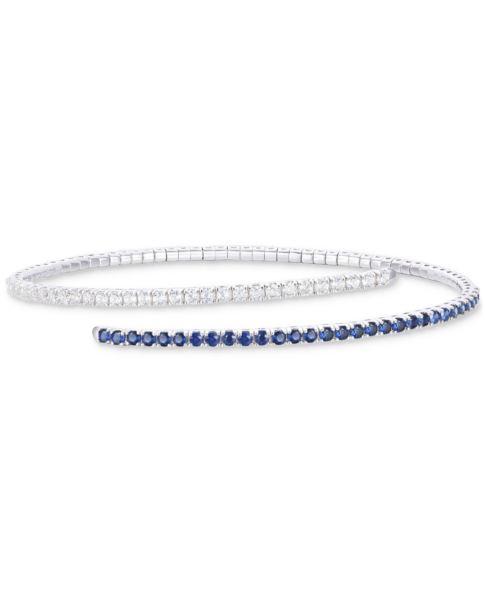 Sapphire (1-1/5 ct. t.w.) & Diamond (1 ct. t.w.) Flex Wrap Bracelet 14k White Gold (Also Available in Ruby & Emerald)
