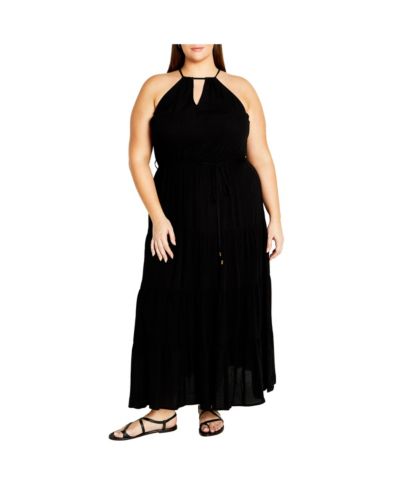 CITY CHIC Women's Stacey Halter Neck Maxi Dress