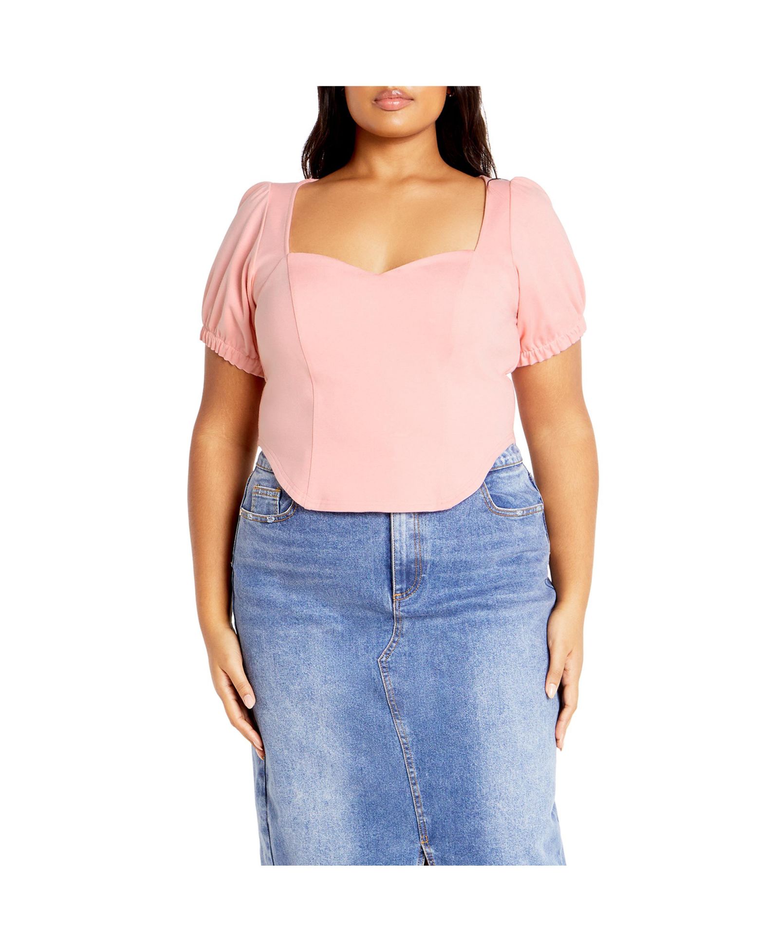 CITY CHIC Women's Corset Puff Top