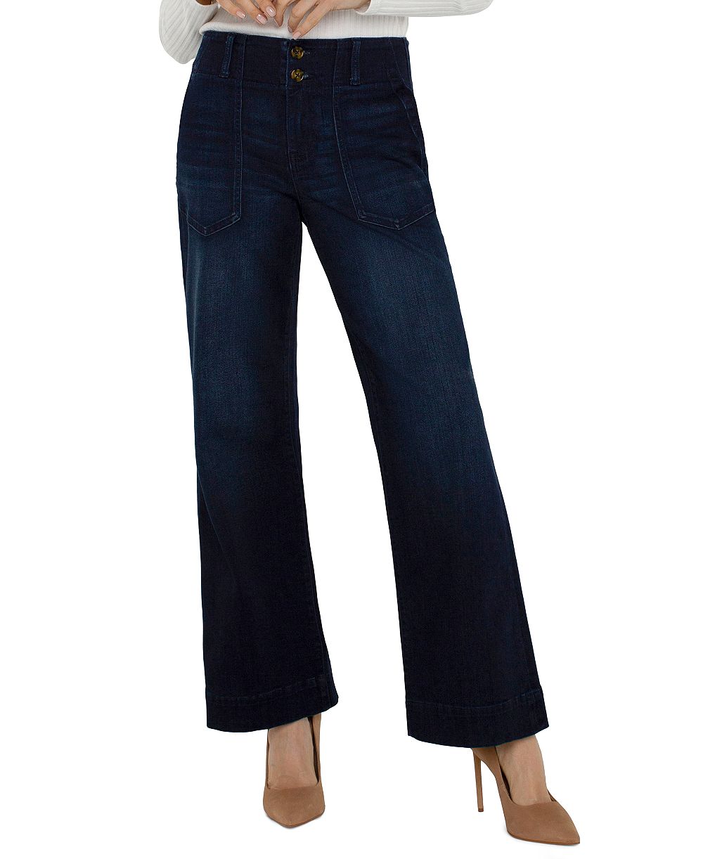 Liverpool Los Angeles Women's Patch Pocket Wide-Leg Jeans