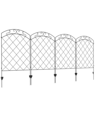 Outsunny Садовый забор Steel Border Flower Edging, Pack of 4