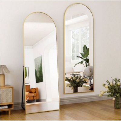 HOMLUX Напольное арочное зеркало в полный рост, 18" x 58", золотое, металлическая рама