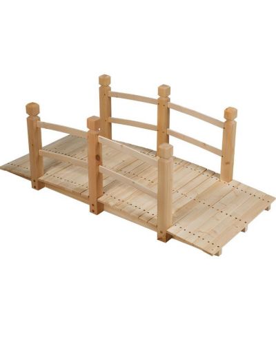 Декоративный деревянный садовый мостик Slickblue 5' Wooden Garden Bridge Arc Stained Finish