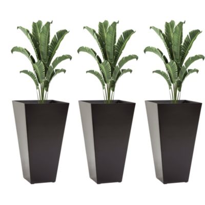 Tall Square Planter with Drainage Holes, Indoor and Outdoor