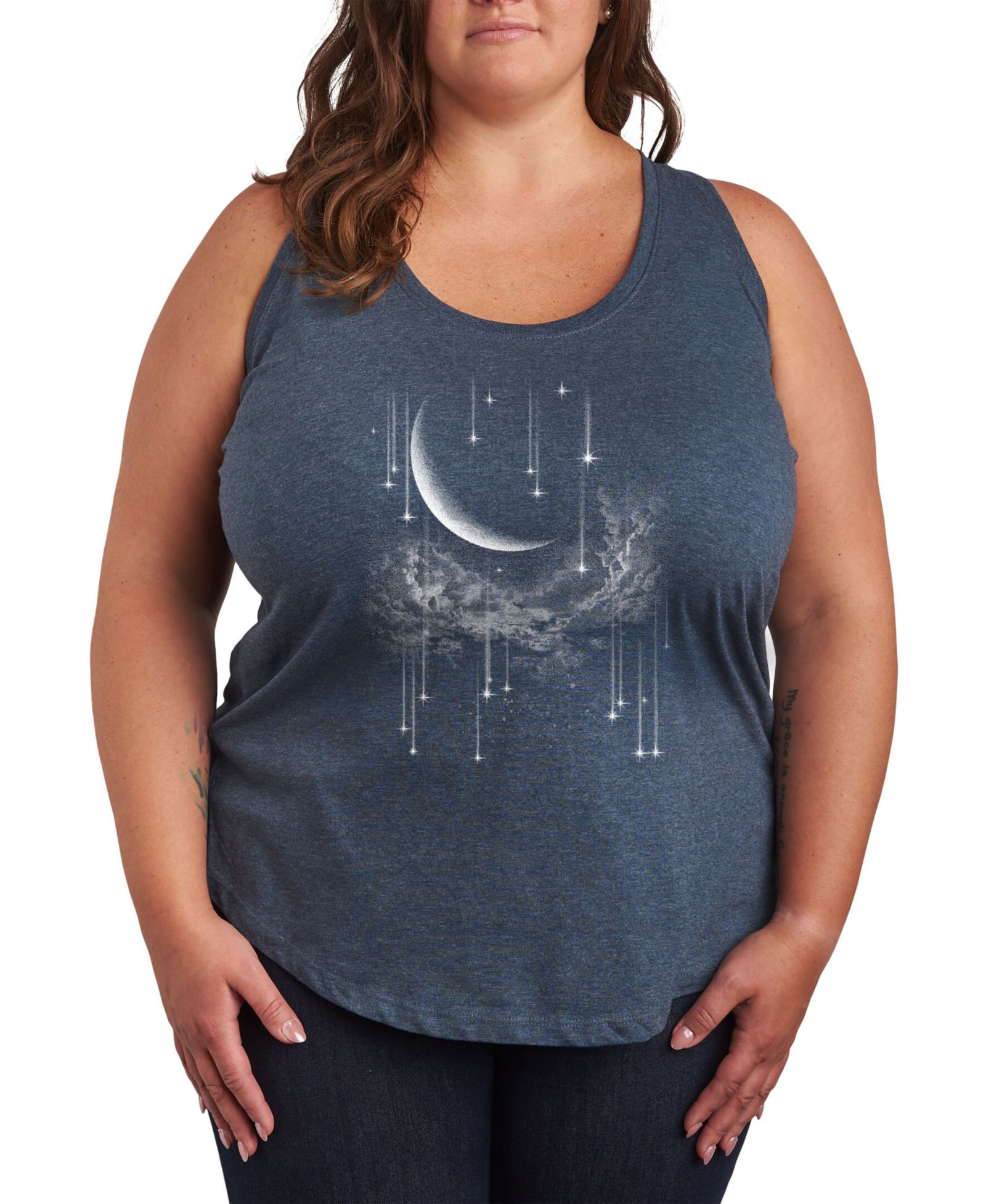 Hybrid Apparel Falling Stars Plus Size Graphic Tank