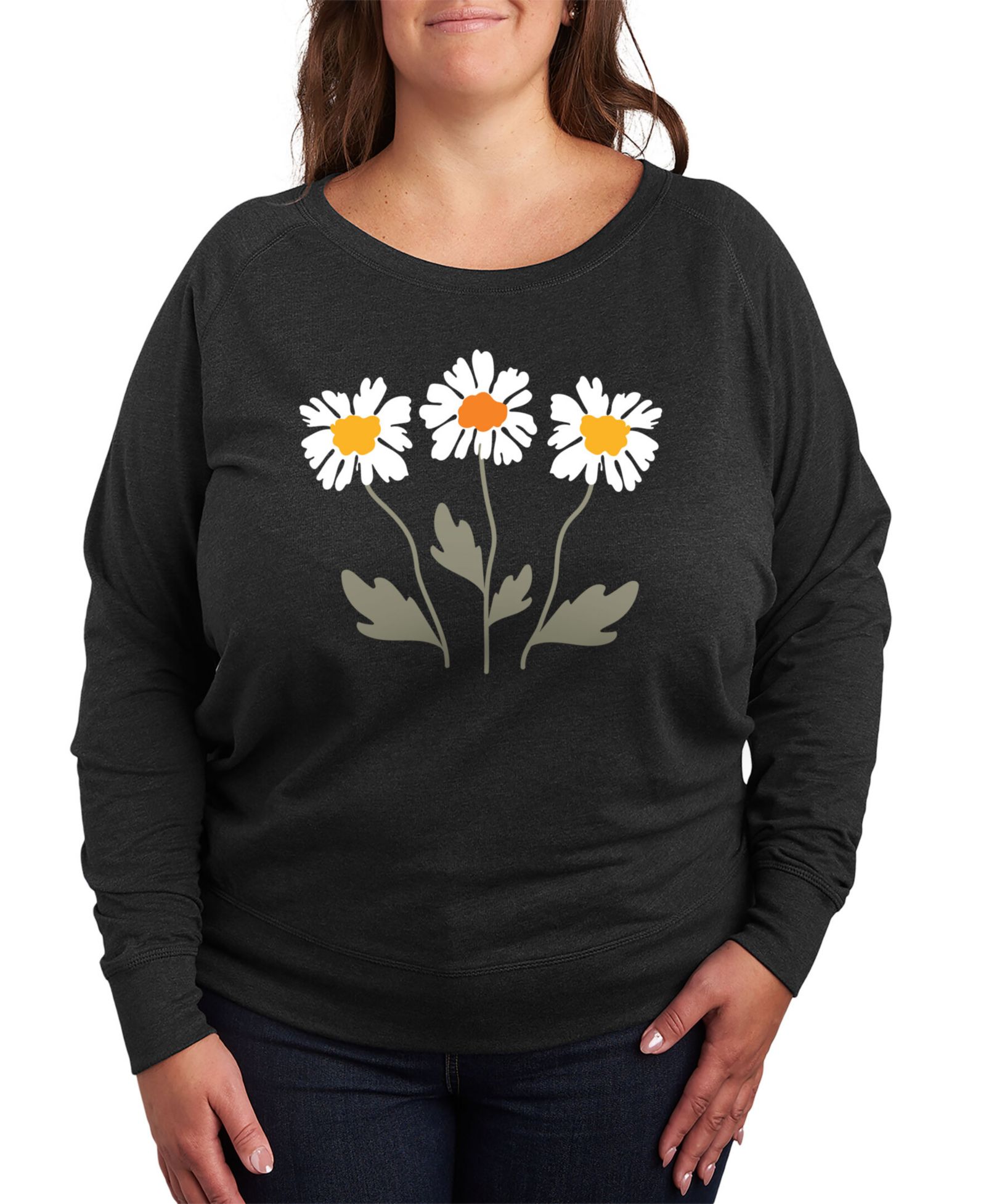 Графический пуловер Hybrid Apparel Retro Daisies Plus Size
