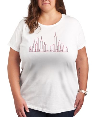 Женская футболка Hybrid Apparel NYC Skyline Line Art Plus Size с графическим принтом
