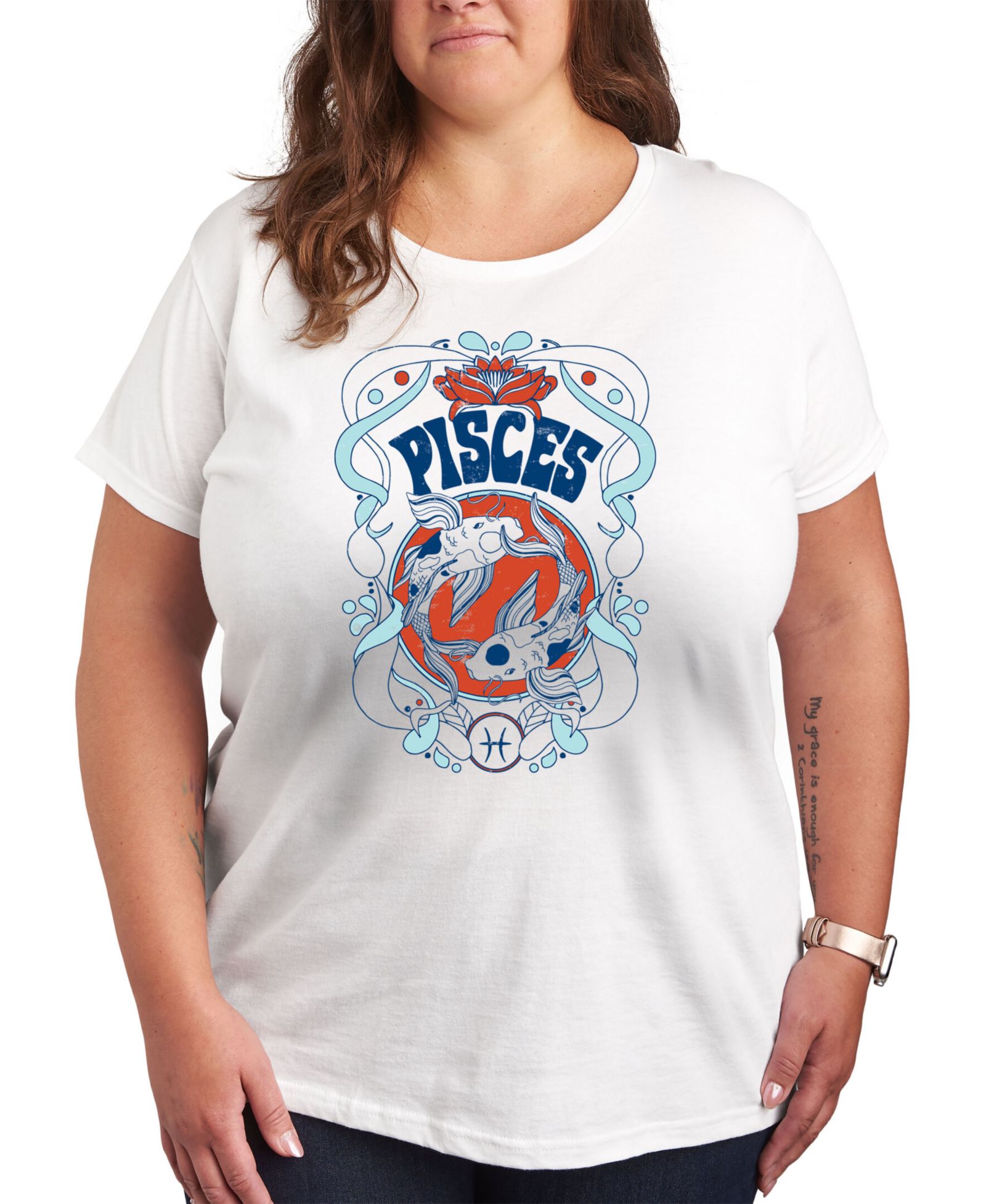 Женская графическая футболка Hybrid Apparel Zodiac Pisces Plus Size