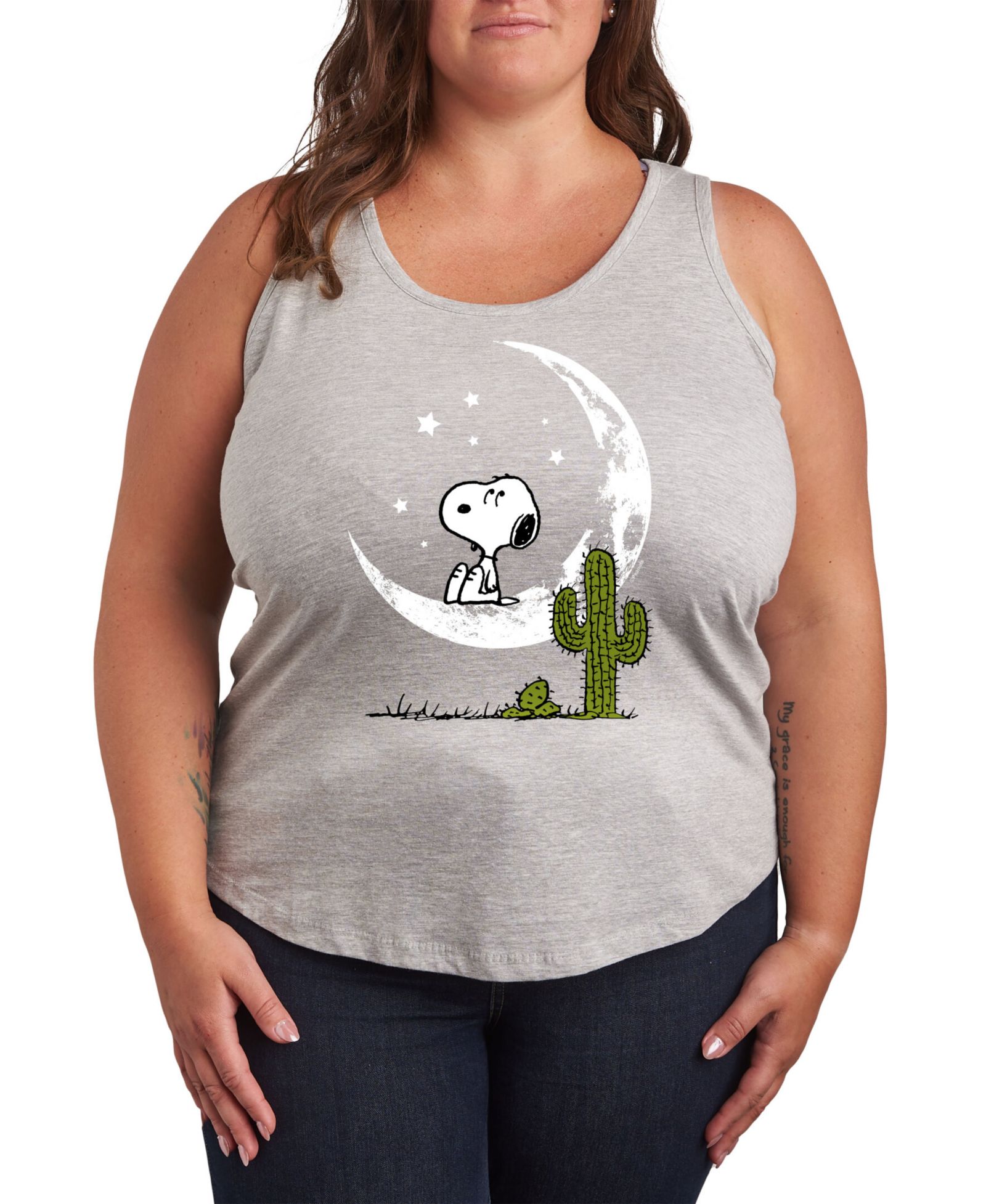 Hybrid Apparel Snoopy Desert On Moon Plus Size Graphic Tank