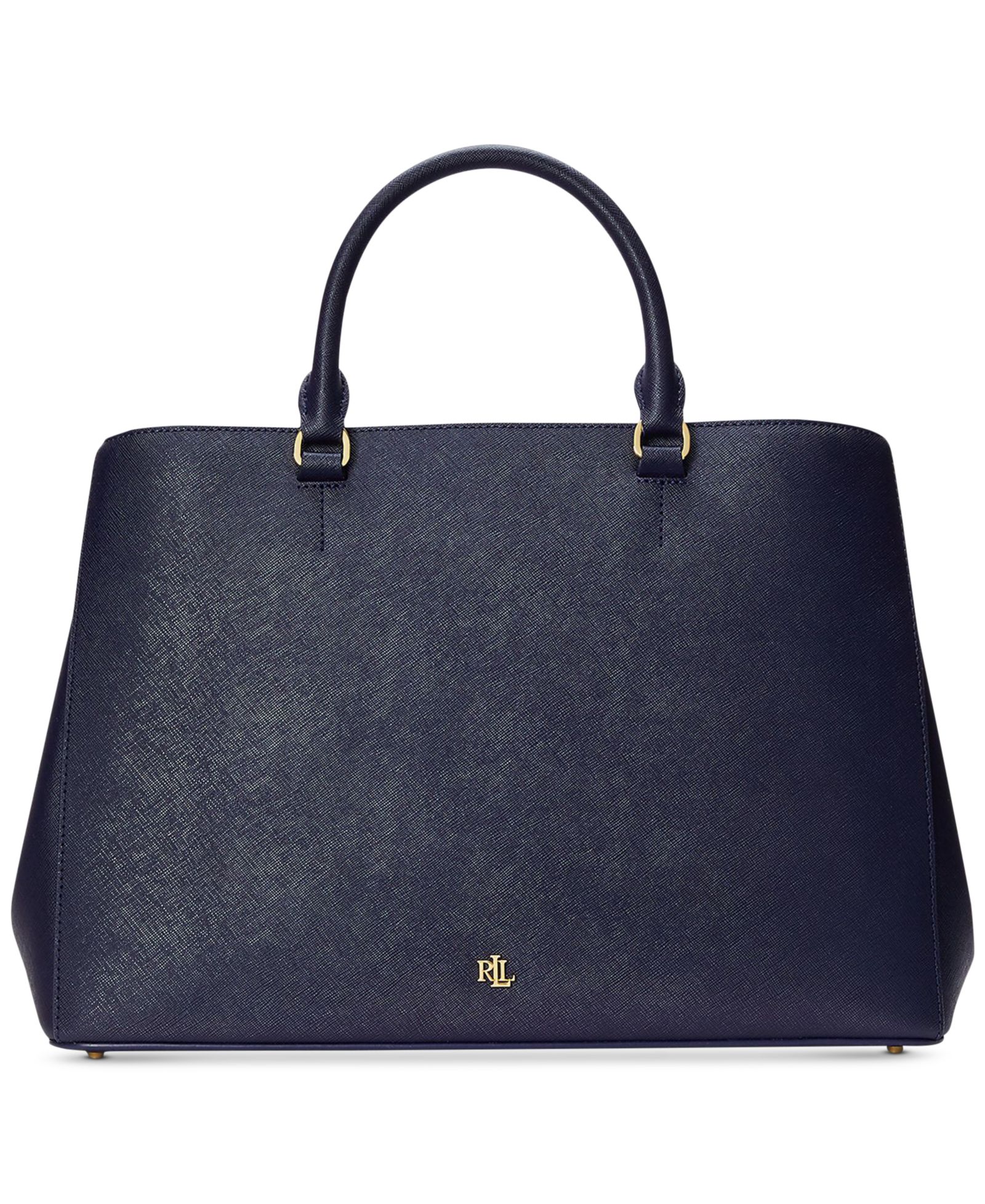Lauren Ralph Lauren Hanna Large Crosshatch Leather Satchel Bag