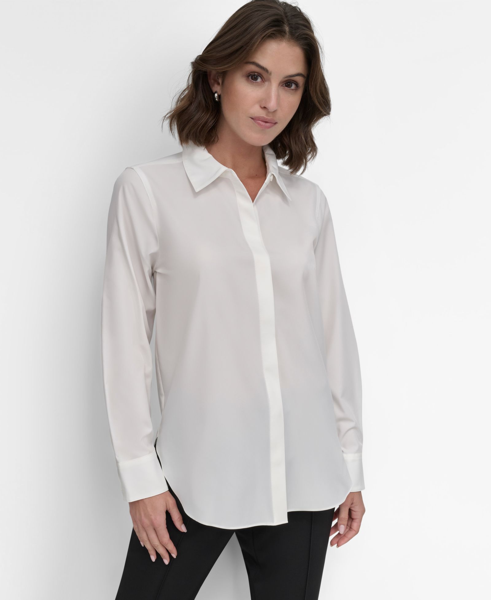 DKNY Women's Button-Front Blouse