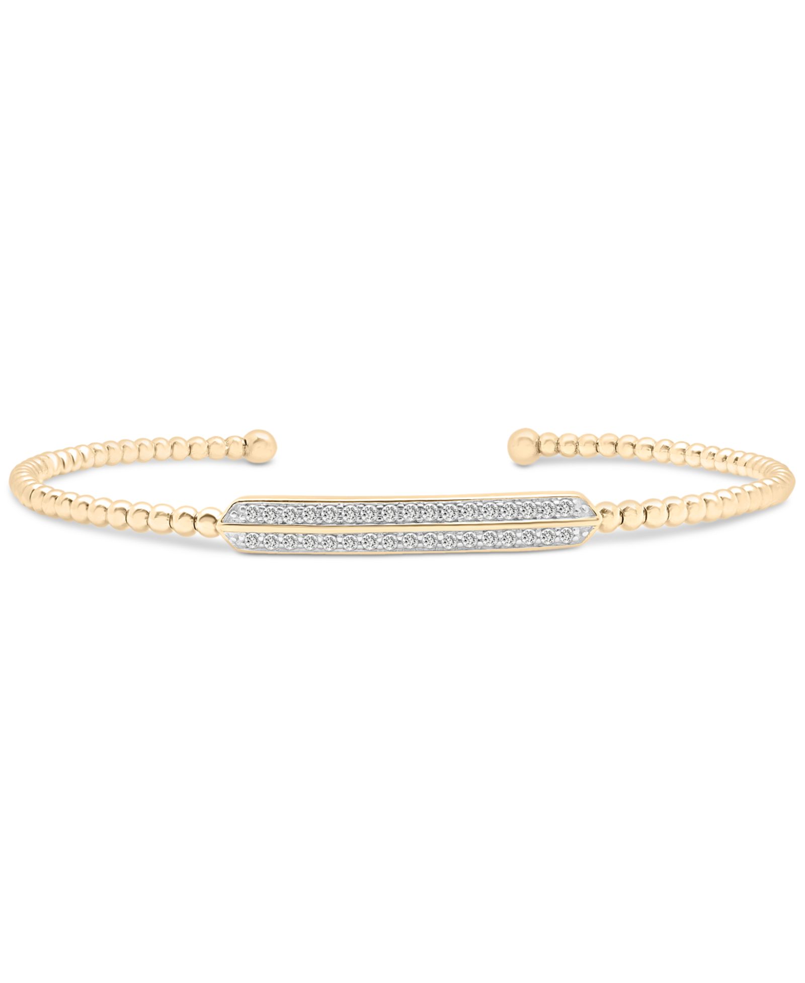 Браслет-бэнгл Diamond Bar Cuff (1/5 ct. t.w.) из позолоченного стерлингового серебра или стерлингового серебра