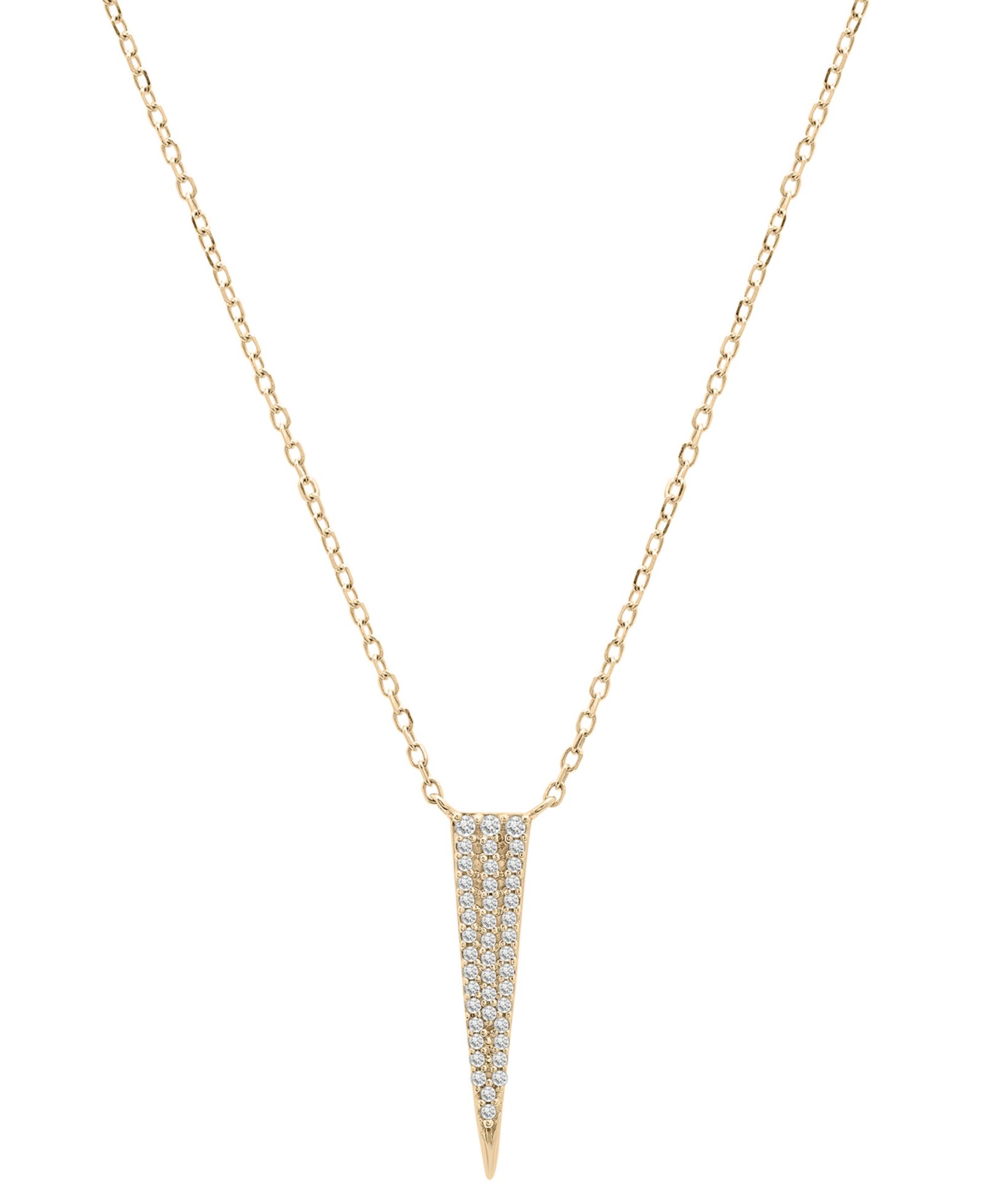 Подвеска-кулон Diamond Pavé Spike в желтом или белом золоте 10k, 15" + 2" удлинитель