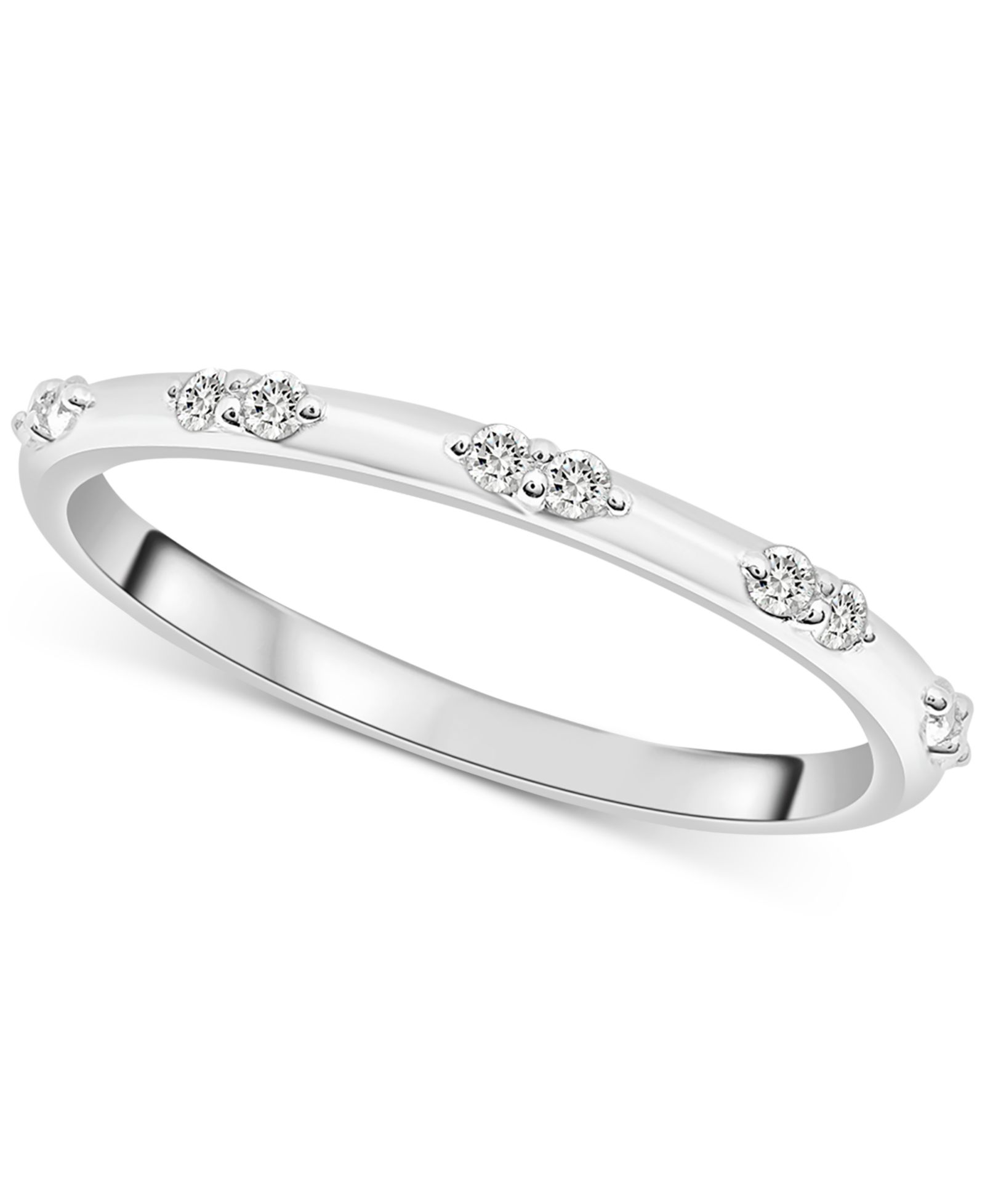 Diamond Mini Cluster Stack Band (1/6 ct. t.w.) in 10k White Gold, Created for Macy's