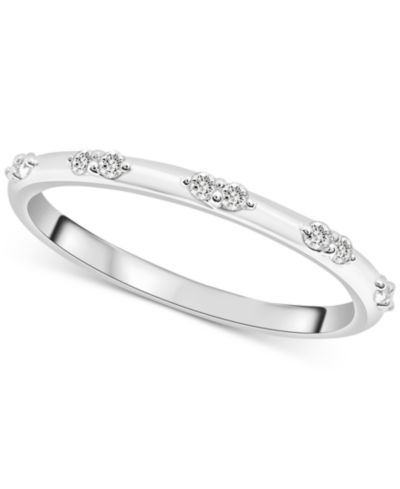 Diamond Mini Cluster Stack Band (1/6 ct. t.w.) in 10k White Gold, Created for Macy's